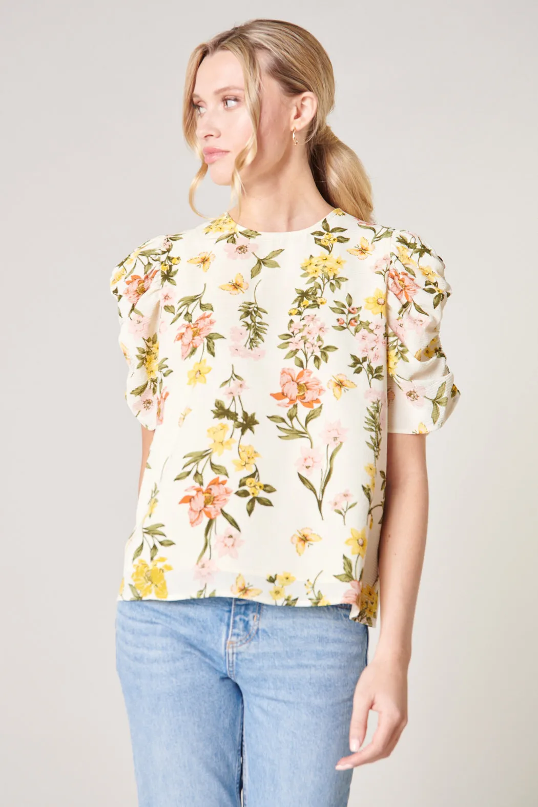 Ashlynn Floral Puff Sleeve Blouse