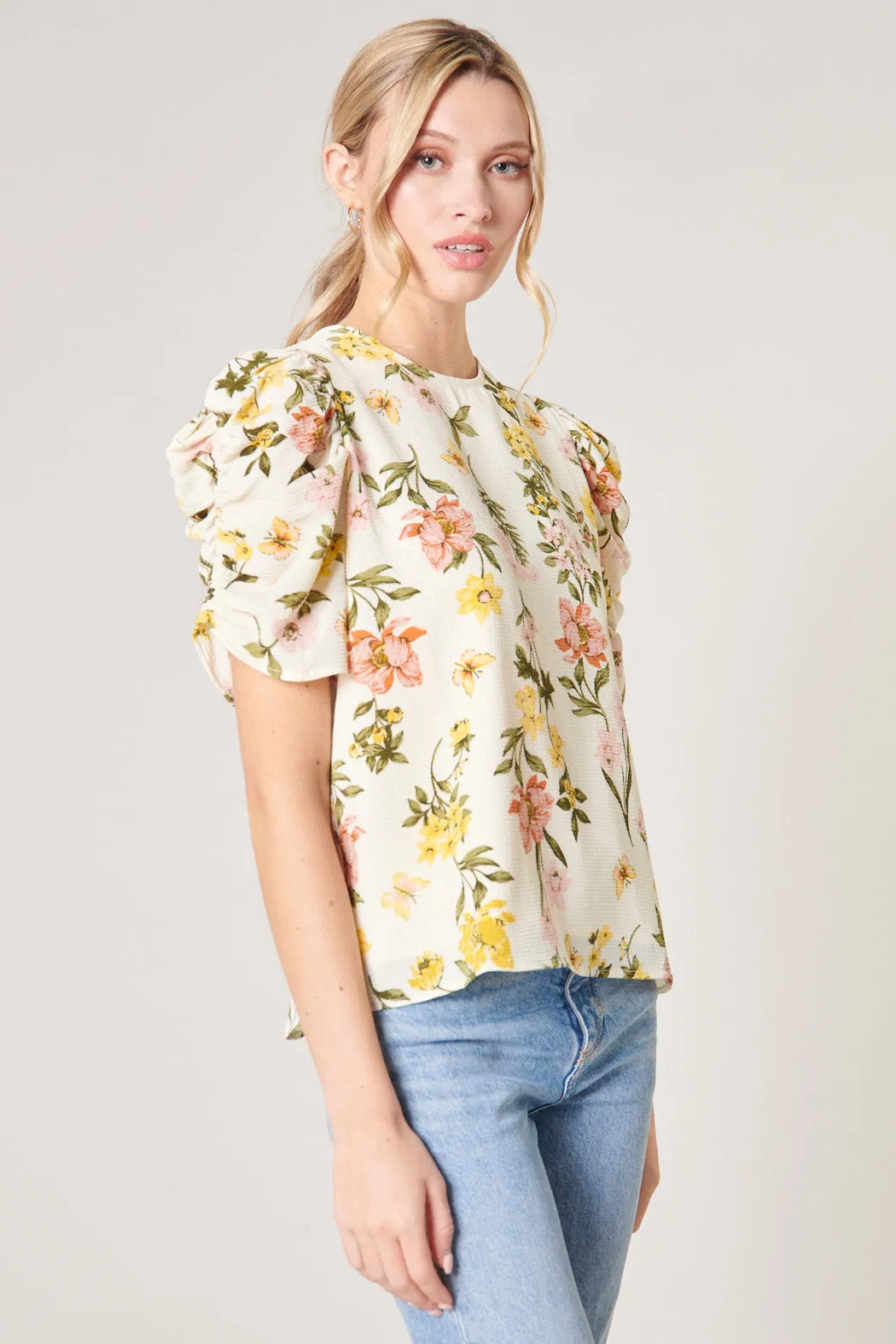 Ashlynn Floral Puff Sleeve Blouse