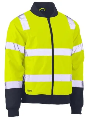 Bisley Workwear Taped Two Tone Hi Vis Bomber Jacket With Padded Lining BJ6730T