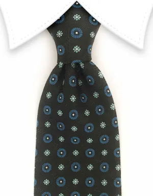 Black and Blue Geometric Tie