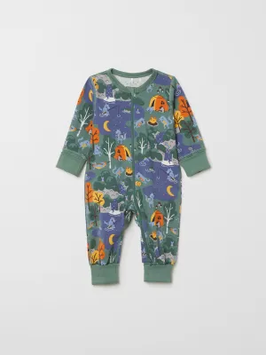 Camping Print Baby Sleepsuit