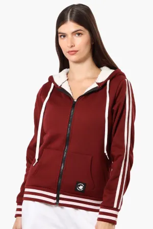 Canada Weather Gear Hooded Sherpa Lined Lightweight Jacket - Burgundy