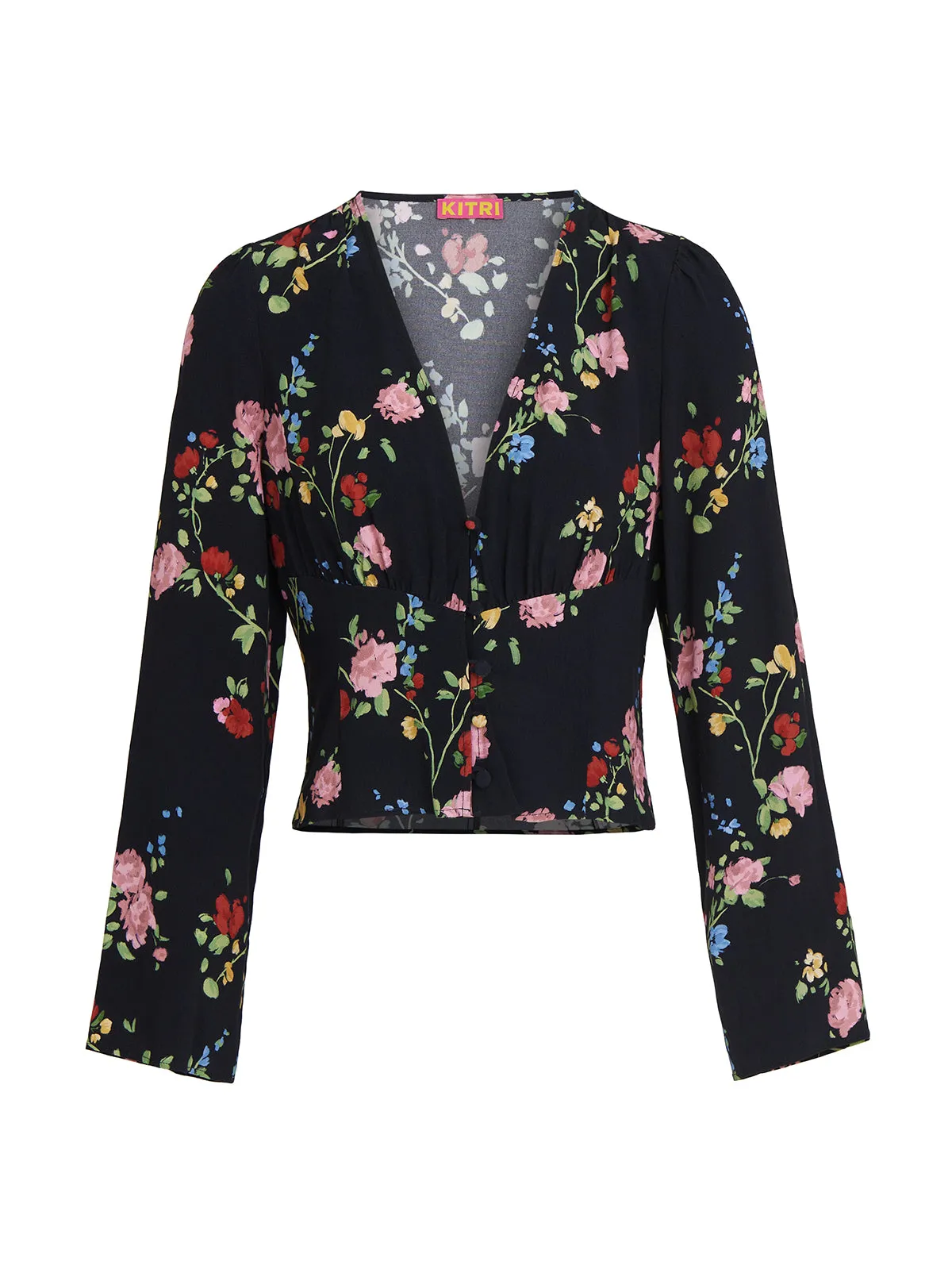 Demi Black Trailing Floral Print Top