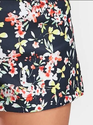 Fashion High Waist Floral Print Shorts