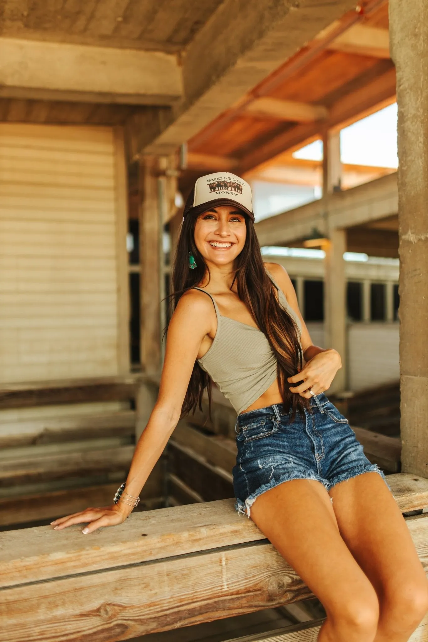 Front Twist Ribbed Cami Top - Sage