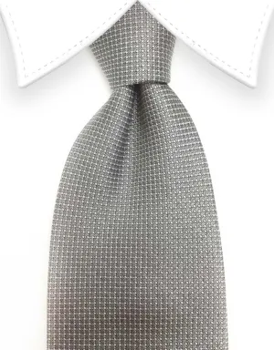 Light Silvery Grey Tie with Mini Woven Design