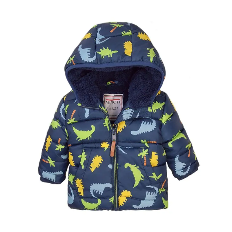 Minoti Boys Puffa Jacket Dino Print