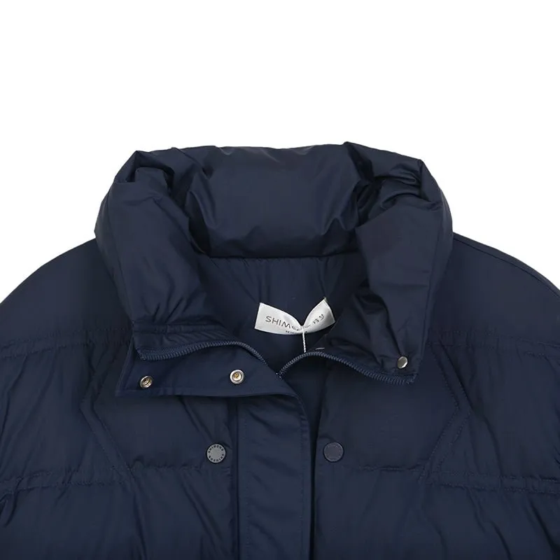 Navy Blue Short Winter Down Jacket