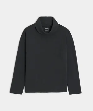 Oversized Interlock Jersey Turtleneck in Blacktop