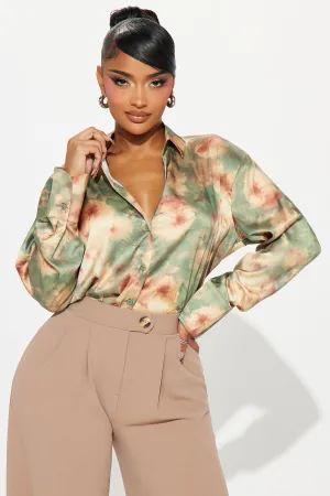 Places To Be Floral Shirt - Green/combo