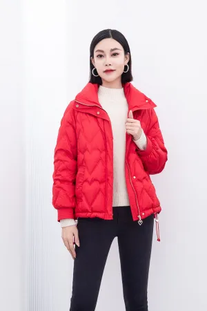 Red Short Down Winter Jacket