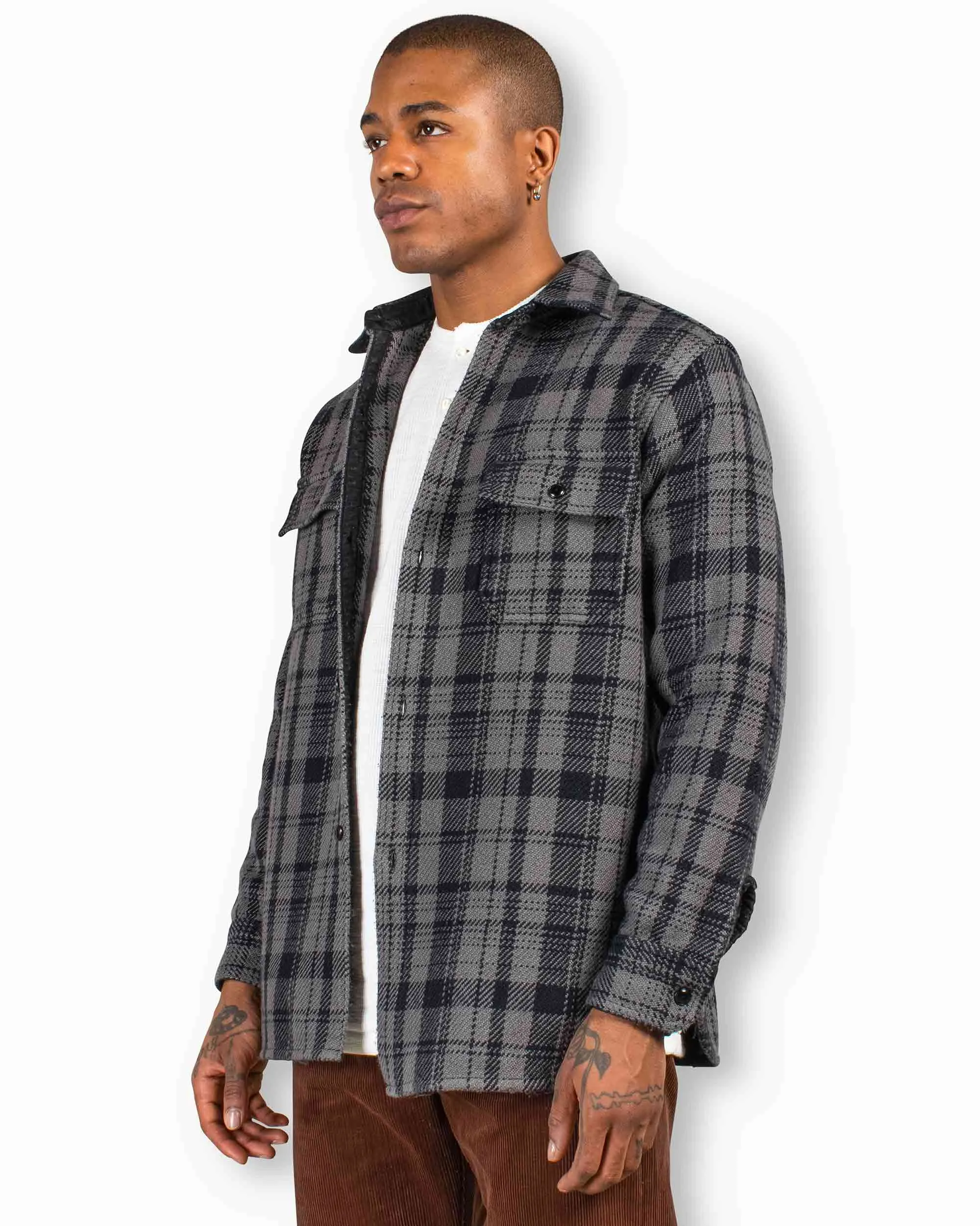 The Real McCoy's MS22101 8HU Heavy Weight Flannel Shirt Grey