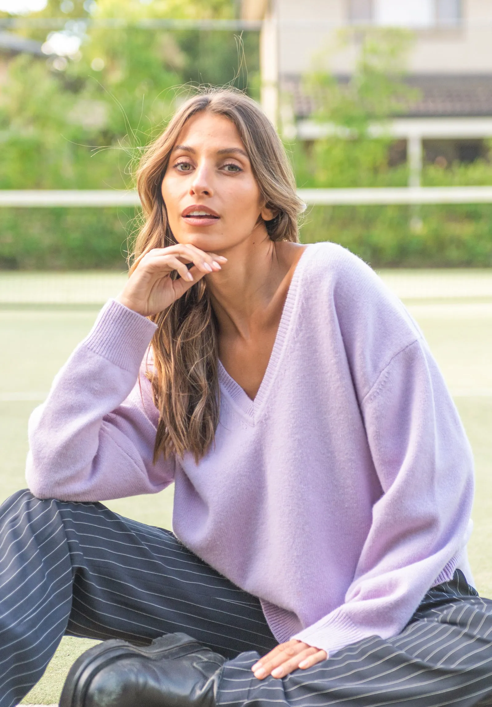 Valentina Lilac Oversized Merino Wool Sweater