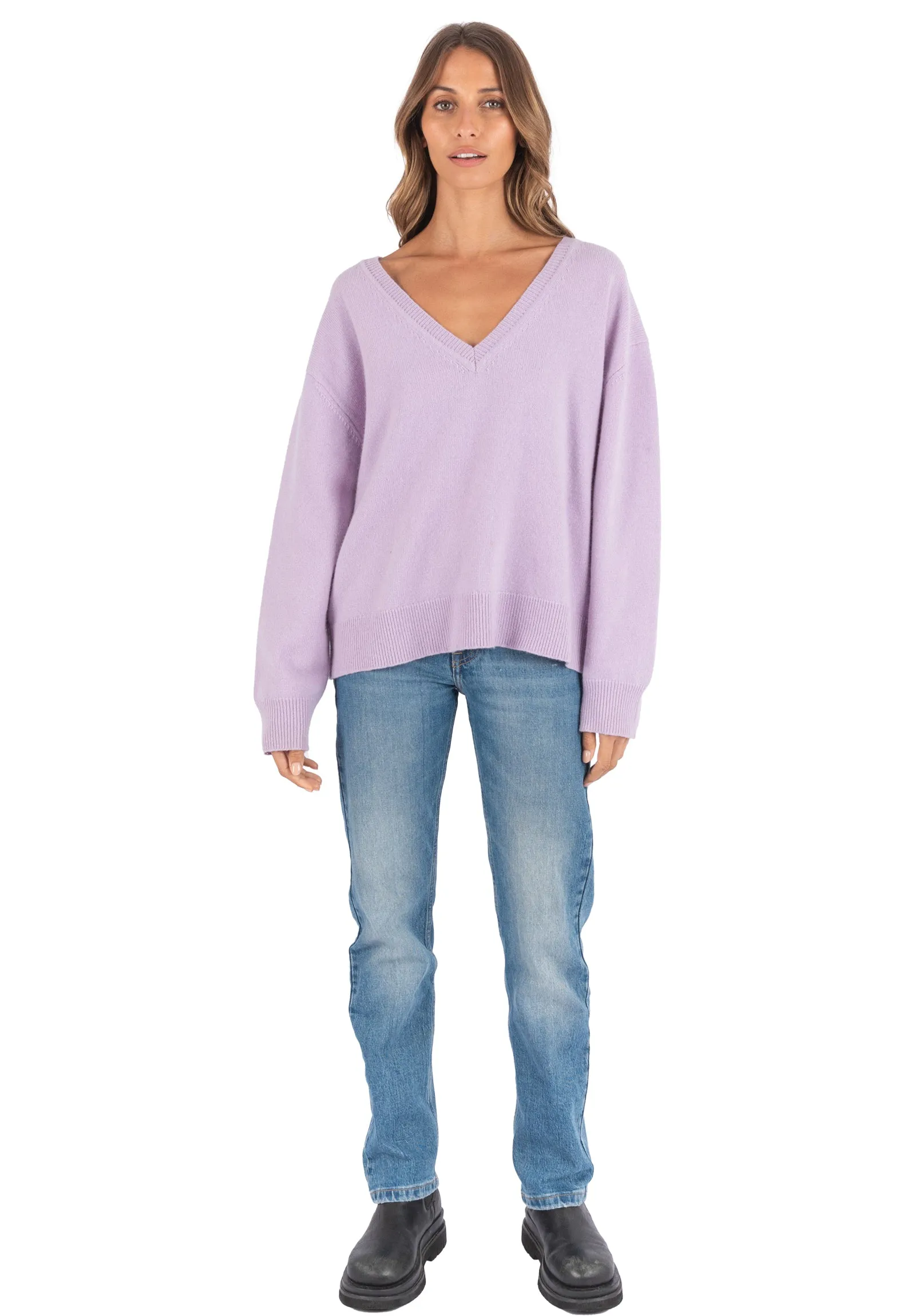 Valentina Lilac Oversized Merino Wool Sweater