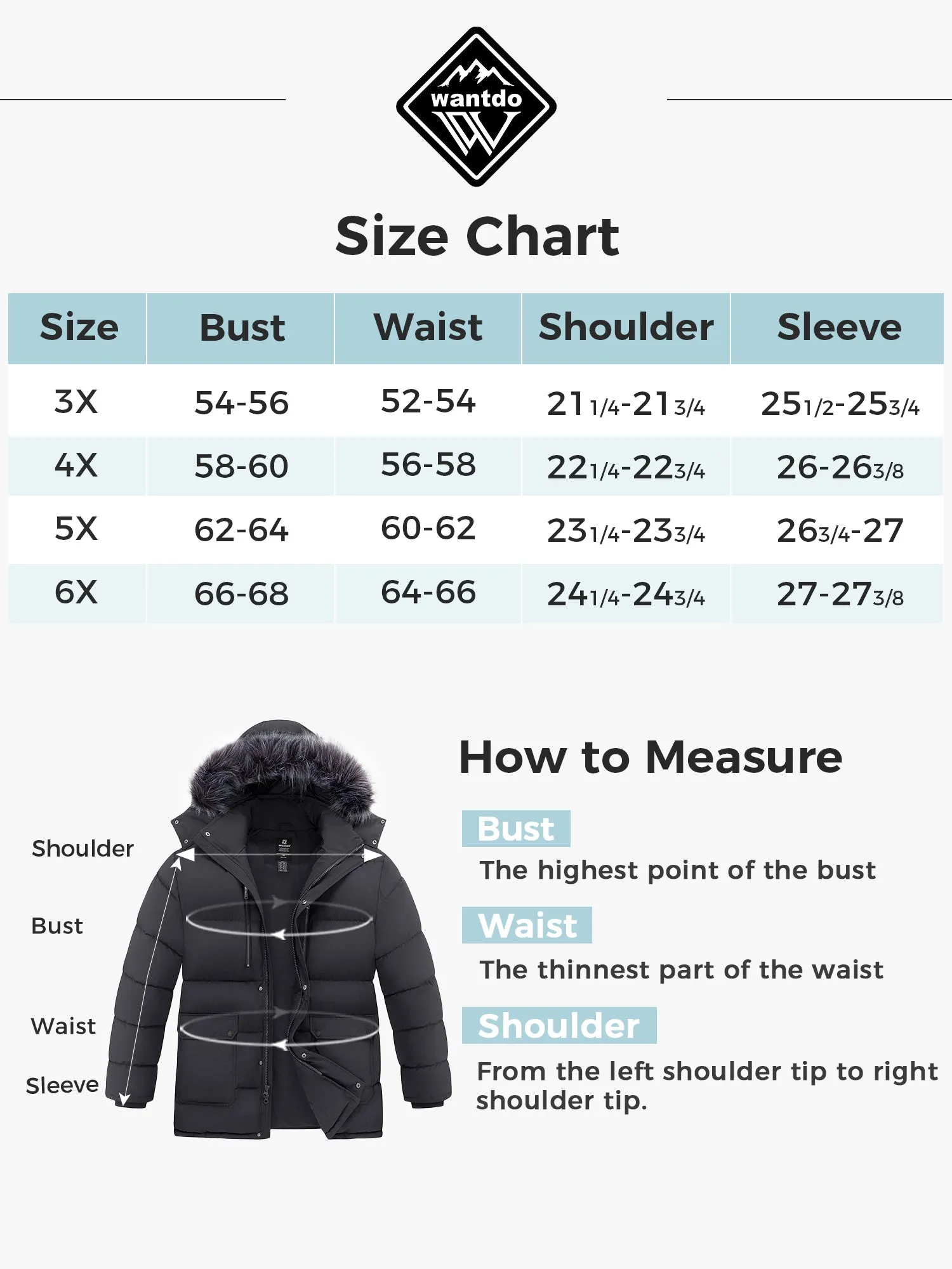 Wantdo Men's Big and Tall Winter Coat Windproof Hooded Winter Padded Puffer Parka Jacket