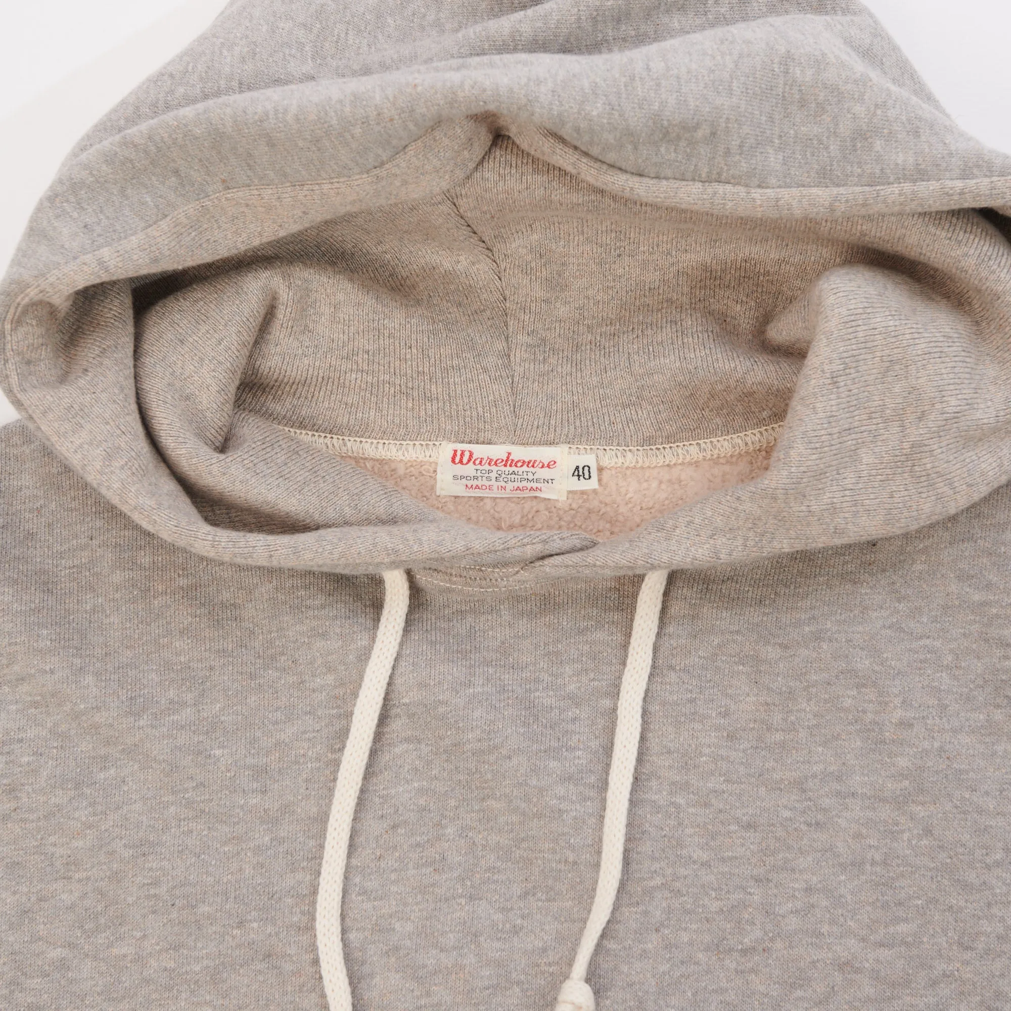 Warehouse & Co 450 Two Needle Hooded Sweatshirt - Heather Grey