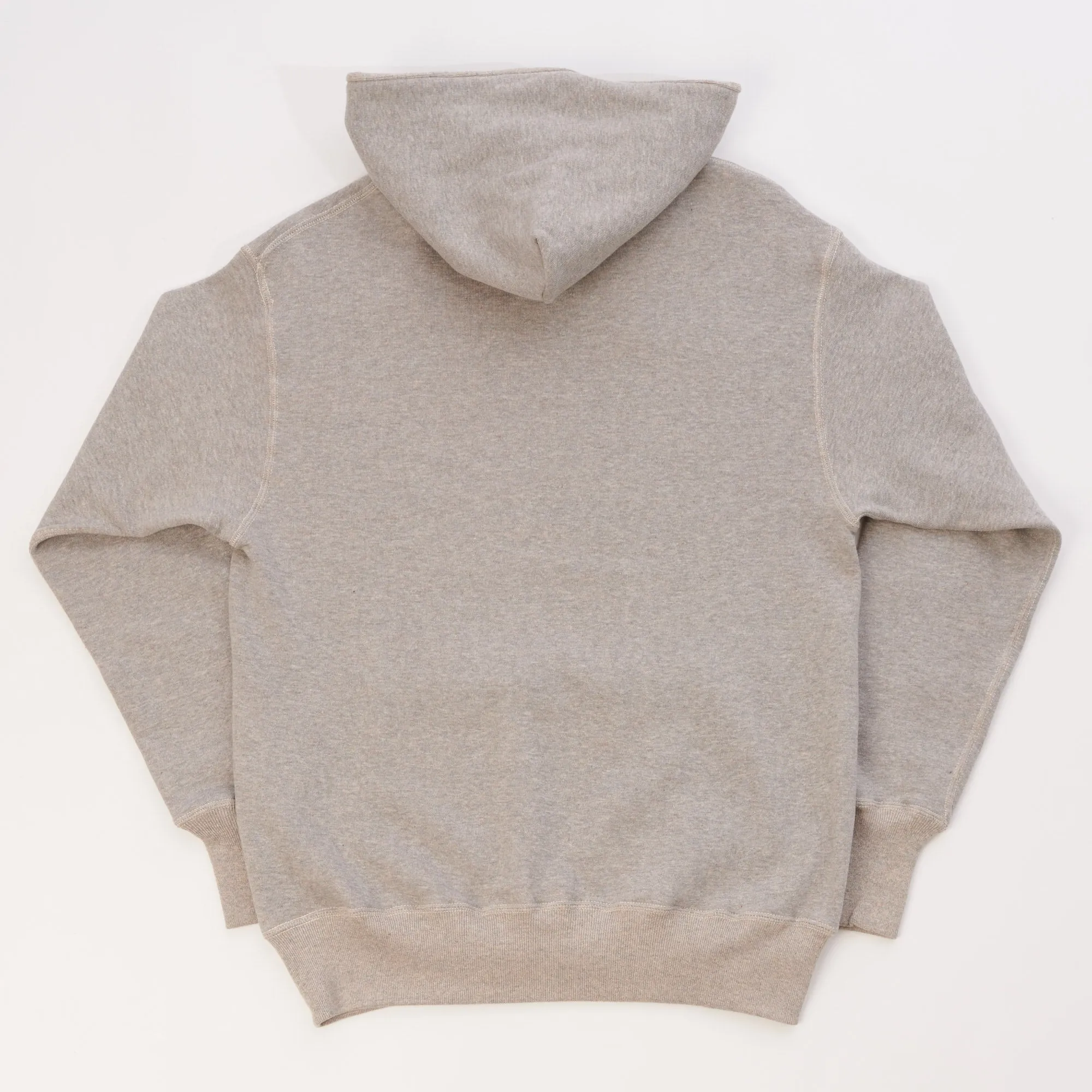 Warehouse & Co 450 Two Needle Hooded Sweatshirt - Heather Grey